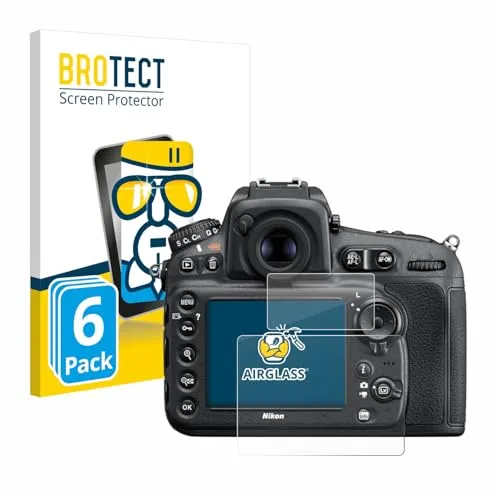 BROTECT 6 Stück Schutzglas für Nikon D810 Schutzfolie Panzer Folie Glas Displayschutz Made in Germany [Kratzfest 9H, Anti-Fingerprint,Transparent]