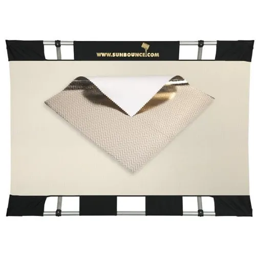 Sun-Bouncer MINI Reflector KIT Zebra Gold/Silber - Lichttechnik - Das Sun-Bouncer Mini Kit mit Zebra Gold/Silber und weißer Rückseite bietet eine super leichte und extrem stabile Lösung für perfekte Lichtreflexionen beim Fotografieren.