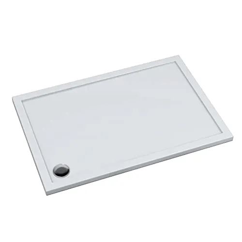 AQUABAD Duschwanne/Duschtasse | Basic Smooth White 90x100cm Rechteck - Whirlpool-Badewannen: Hochglanz-Acryl-Duschwanne, antibakteriell und lichtbeständig, ideal für ebenerdigen Einbau und einfache Reinigung.
