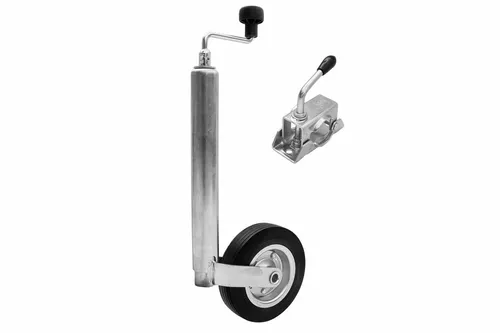 Kit roue jockey 48 mm 150 kg 505-725 mm roue 200x50 avec collier remorque