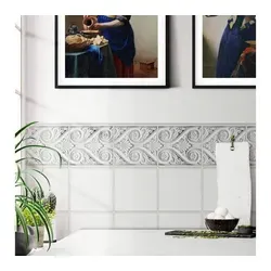 K&L Wall Art Fliesenaufkleber Klebefliese Sticker Set selbstklebend Antike Bordüre 12Stk weiß 15 cm x 15 cm