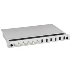 Spleißbox LC 50/125μm OM4 ausziehbar 24 -- Pigtails abgesetzt/12 Kuppl.