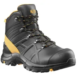 Sicherheitsstiefel BLACK EAGLE Safety 54 mid black/orange, S3 - Arbeits- & Schutzkleidung mit wasserdichtem GORE-TEX® Futter, optimaler Dämpfung und durchtrittshemmender Sohle für höchsten Komfort und Sicherheit bei jedem Terrain.
