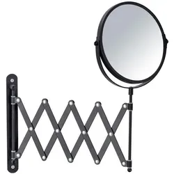 Kosmetikspiegel Adam in Schwarz - Eleganter Kosmetikspiegel mit Teleskoparm und 3-facher Vergrößerung für präzise Ergebnisse. Ideal für tägliche Pflege und in jedem Badezimmer ein stilvolles Accessoire.