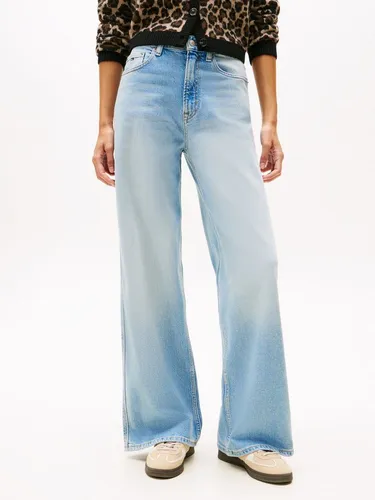 Tommy Jeans Damen Claire Wide Leg Jeans - Jeans in lässigem 5-Pocket-Style, aus weichem Material für optimalen Tragekomfort. Perfekt für Büro und Freizeit, mit gestickter Tommy Jeans Flag als Eye-Catcher.