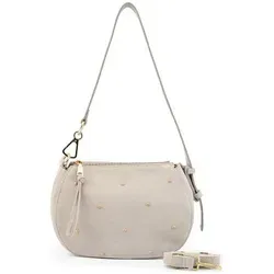 FredsBruder The Beaded One Schultertasche aus Leder - 26 cm, Weiß - Stilvolle Schultertasche aus hochwertigem Leder, ideal für den täglichen Einsatz. Die praktische Größe von 26 cm bietet ausreichend Platz für Ihre Essentials.