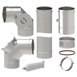 ETA Rauchrohr Anschluss-Set Durchmesser 130 extBW - Praktisches Anschluss-Set für Rauchrohre mit 130 mm Durchmesser, ideal für einfache und sichere Verbindungen. Hergestellt für eine zuverlässige Installation.
