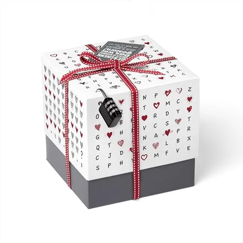 SURPRISA Geschenkbox, Rätselbox Geldgeschenke Verpackung, Gutscheine zum Hochzeit, Valentinstag, Hochzeitstag, Herzrätsel, Größe M (16cm)