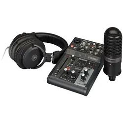 Yamaha AG03MK2 Live-Streaming Mischpult, schwarz - Audio-Interfaces mit flexibler Konnektivität, ideal für Live-Streaming und professionelle Klangqualität dank DSP-Effekten und LOOPBACK-Funktion.