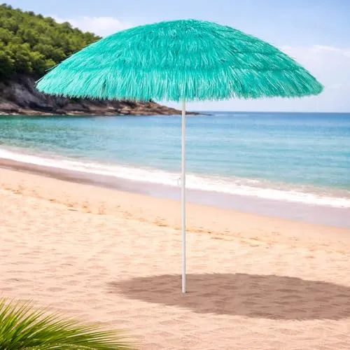 Mojawo Hawaii Strandschirm - Knickbarer Sonnenschirm für Strand und Garten - Knickbarer Sonnenschirm aus 100% Polyester, Ø 1,6m, idealer Sonnenschutz für entspannte Tage am Strand oder im Garten.