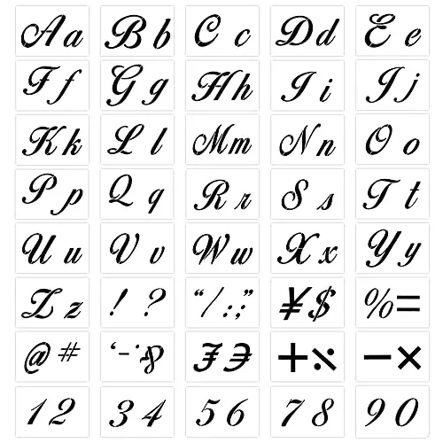 Aipaide 40 Stück Buchstaben Schablonen, wiederverwendbare Kunststoff Alphabet Schablonen, Kalligraphie Groß und Kleinbuchstaben Schablone, 21x15cm