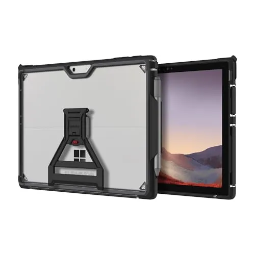 Griffin Strong Schutzhülle für Microsoft Surface Pro 7+ / Pro 7 / Pro 6 / Pro 4 / Pro 2017 [Displayschutz I Standfunktion I Surface Pen Halter I Schutz nach Militärstandard] schwarz, GMSF-003-BKG-B