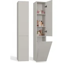 CDF Bad-Hochschrank NEL IV - Kaschmir Beige - Hoch- & Midischränke fürs Bad mit modernem Design, geräumigen Einlegeböden und einfacher Montage für stilvollen Stauraum.