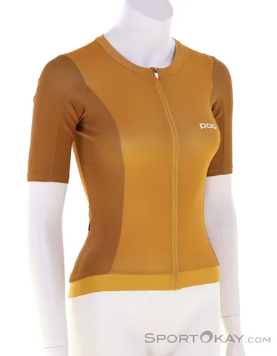 POC Women's Cadence Jersey - Enganliegendes Radtrikot in Orange, Größe L - Radtrikot kurzarm aus recycelten Materialien, ideal für Rennradfahrer; bietet Stretch für optimale Bewegungsfreiheit.
