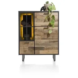Henders & Hazel Avalon Highboard mit LED HPL/Metallgestell 150x120 cm - Schwarz