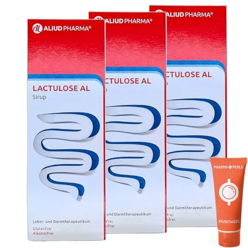 Lactulose AL 3 x 1000 ml Sirup Abführmittel bei Verstopfung I Darmregulierung I Abfuehrmittel I Sparset mit give-away von Pharma Perle