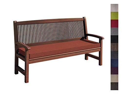 sunnypillow Bankauflage Outdoor - 180x40cm Sitzkissen für Gartenbank in Orange - Hochwertige Bankauflage für Gartenmöbel, wasserabweisend und pflegeleicht, bietet höchsten Komfort und verwandelt Ihre Gartenbank in eine gemütliche Oase.