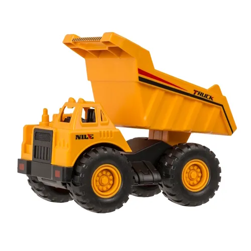 Muldenkipper Baustellenfahrzeug Modellauto - 12 cm mit Friktionsmotor, bewegliche Ladefläche für kreativen Spielspaß