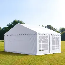 TOOLPORT PRO 5x4m Partyzelt, PVC-Plane, weiß - Pavillons: Robust und wasserdicht, ideal für jede Wetterlage – perfekt für Gartenpartys, Geburtstagsfeiern und mehr!