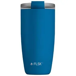 FLSK Kaffeebecher Blau 500 ml - Isolierbecher für unterwegs - Eleganter Edelstahl-Kaffeebecher mit mattierter Oberfläche. Hält Getränke bis zu 3 Stunden heiß oder kalt. Ideal für unterwegs mit großer Öffnung zum einfachen Befüllen und Reinigen.