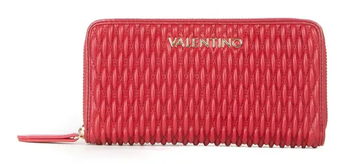 VALENTINO BAGS Zip Around Wallet in Dunkelrot - Stylische VALENTINO Geldbörse mit 14 Fächern für Karten und Münzen, robust und elegant. Ideal für den täglichen Gebrauch und perfekte Geschenkidee.
