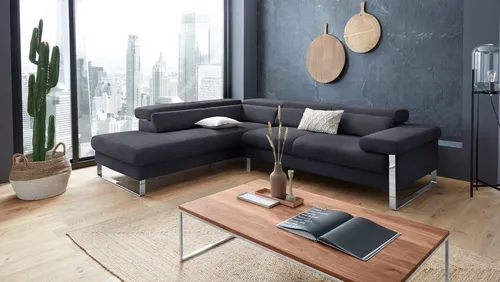 W.SCHILLIG Ecksofa finn, toller Sitzkomfort, L-Form, hochwertige Verarbeitungsdetails, German Design Award 2016, Fußgestell Chrom glänzend, Breite 281 cm