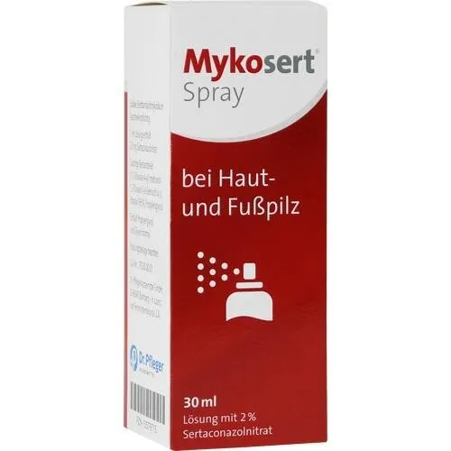 Mykosert Spray 30 ML - Effektive Lösung gegen Haut- und Fußpilz - Praktisches Spray zur gezielten Anwendung bei Pilzinfektionen der Haut. Einfach anzuwenden und ideal für die tägliche Pflege.