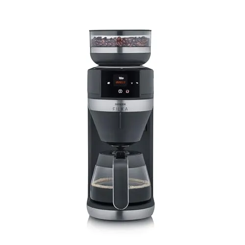 SEVERIN FILKA 5-in-1 Filterkaffeemaschine - Kaffeevollautomat mit innovativer Cup Control und digitalem Touch-Display, perfekt für kleine Tassen, To-Go-Cups und Glaskannen. Nachhaltiger Goldton-Filter inklusive.