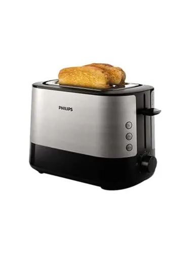 PHILIPS HD2637/90 Viva Collection Toaster - Toaster mit 7 Röststufen, selbstzentrierendem Mechanismus und Brötchenaufsatz für gleichmäßiges Rösten und perfektes Aufwärmen von Gebäck.