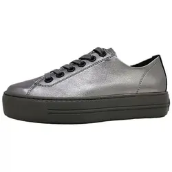 Paul Green 4790 72 Damen Sneaker Clay (Altsilber) - Stylische Damen Sneaker aus hochwertigem Metallicleder mit leichtem Plateau von Paul Green. Ideal für Alltag und Freizeit, bieten sie Komfort und Eleganz in einem.