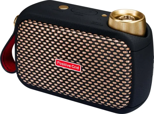 Positive Grid Spark GO Black - Lautsprecher und Gitarrenverstärker in einem, Bluetooth-fähig mit 4 speicherbaren Presets und bis zu 8 Stunden Akkulaufzeit für flexibles Musizieren unterwegs.