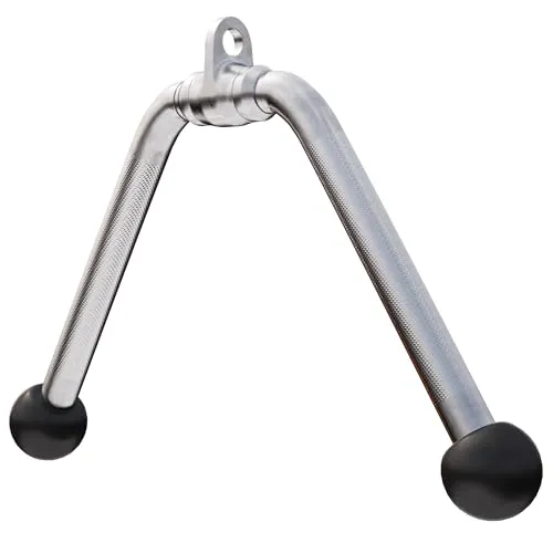 GORILLA SPORTS® Poignée Musculation - en Forme de V, Max 200 kg, Joint Pivotant, Chromé, Acier - Barre Tirage pour Triceps, Accessoire Poulie Musculation, Machine à Câble