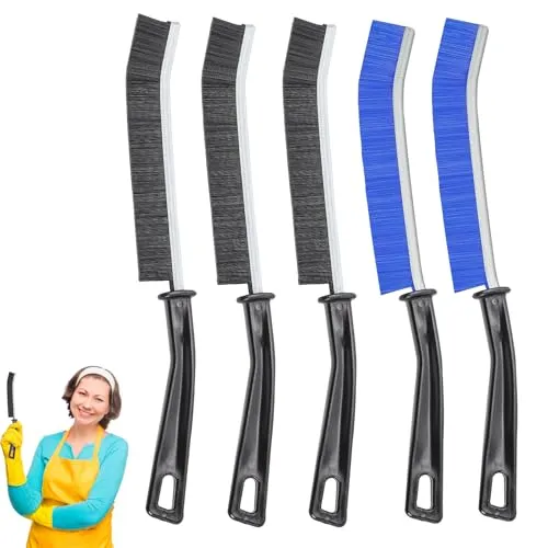 5Pcs Hard Bristle Crevice Cleaning Brush, Multifunctional Grout Cleaner Brush, Thin Gap Cleaning Brush Set, Small Cleaning Tools for Household Use, Kitchen, Bathroom, Toilet, Window Track