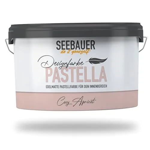 SEEBAUER diy Pastellfarbe PASTELLA Rosa 2,5L - Edelmatte Innenfarbe für kreative Raumgestaltung - Edelmatte Pastellfarbe mit hoher Deckkraft für ein professionelles Ergebnis. Ideal für alle Innenräume, abwaschbar und pflegeleicht. Perfekt für kreative Projekte mit großer Reichweite.