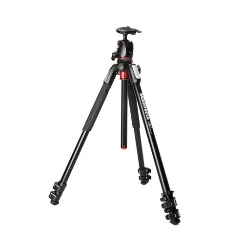 Manfrotto MK190XPRO3-BHQ2 KIT mit Kugelkopf - Hochwertiges 3-teiliges Aluminium-Stativ mit vielseitigem Kugelkopf und Wasserwaage, ideal für präzise Aufnahmen und kreative Fotografie.
