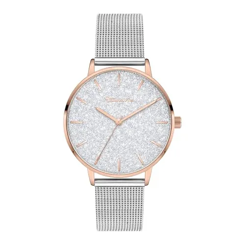 Tamaris Damen Armbanduhr Quarzuhr 36mm mit Edelstahlarmband - Elegante Tamaris Damenuhr mit modernem Design, kratzunempfindlichem Mineralglas und hochwertigem Meshband. 3 ATM wasserdicht und ideal für jeden Anlass.