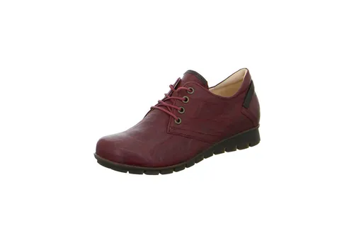 Think Schnürschuhe Menscha 93-5030 in Rot - Halbschuhe aus hochwertigem, vegetabil gegerbtem Glattleder mit elastischer Laufsohle und zusätzlichem Luftpolster für maximalen Komfort und Dämpfung.