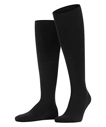 FALKE Unisex Kinder Family Kh Nachhaltige Baumwolle Lang Einfarbig Kniestrümpfe, Schwarz Black 3000, 43-46 EU