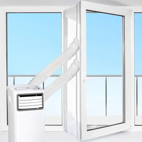HOOMEE Fensterabdichtung für Klimageräte - Klimaanlagen Zubehör zur effizienten Abdichtung von Fenstern, spart Energie und steigert die Kühlleistung. Einfach zu montieren mit starkem Reißverschluss und für alle Klimageräte geeignet.
