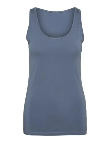 VERO MODA Damen Vmlulu Long Tank Top JRS Ga Noos, China Blue, Large