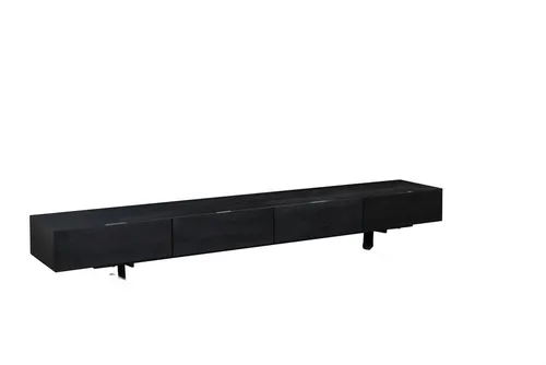 rtv design Sideboard Hochglanz Schwarz 240 cm - Stilvolles Sideboard für Ihr Arbeitszimmer, mit 4 Schubladen für optimalen Stauraum. Modernes Design trifft auf hochwertige Verarbeitung – ideal für Ihre Unterhaltungselektronik.
