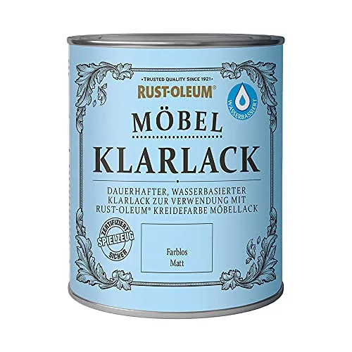 Rust-Oleum Möbel-Klarlack 750 ml Farblos matt - Strapazierfähiger Klarlack für Möbel mit zart-mattem Finish. Ideal zum Versiegeln von Anstrichen und zum Schutz vor Kratzern. Perfekt kombinierbar mit Kreidefarben für ein ansprechendes Gesamtbild.