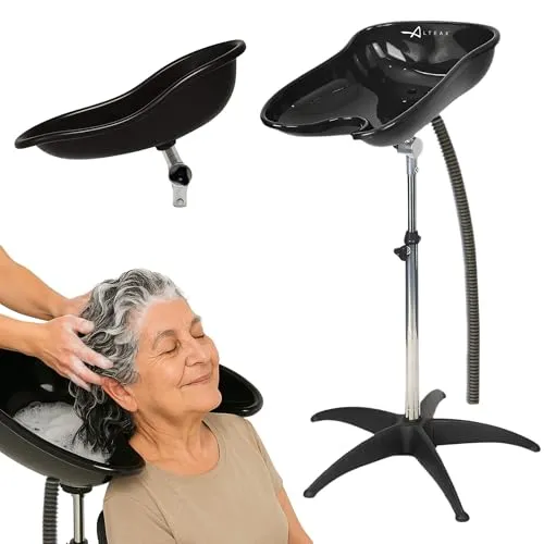 Altéax Mobiles Waschbecken Friseur Oval - Ergonomisches Design für Komfort - Tragbares Waschbecken für Friseure und mobile Anwendungen. Mit höhenverstellbarem Design für optimale Anpassung und Komfort. Ideal für Hausbesuche und vielseitige Nutzung. Hergestellt aus hochwertigen Materialien für Langlebigkeit und Stabilität.