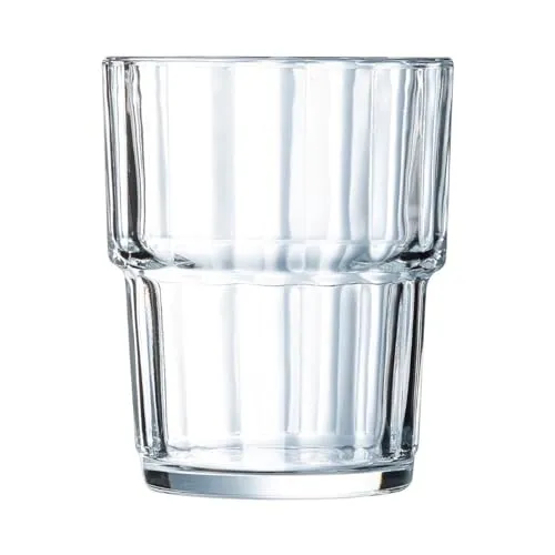 Arcoroc Trinkgläser Norvege ARC 60024 Stapelbecher, 200ml, 6 Stück - Praktisches Set aus 6 stapelbaren Gläsern, hitze- und temperaturbeständig, ideal für den täglichen Gebrauch und spülmaschinengeeignet.
