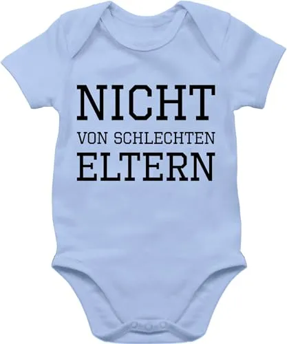 Shirtracer Baby Body Junge Mädchen - Sprüche - Nicht von schlechten Eltern - 3/6 Monate - Babyblau - strampler mit lustigen sprüchen babymode witzig spruch bodys geburt geschenk babygeschenk spruche