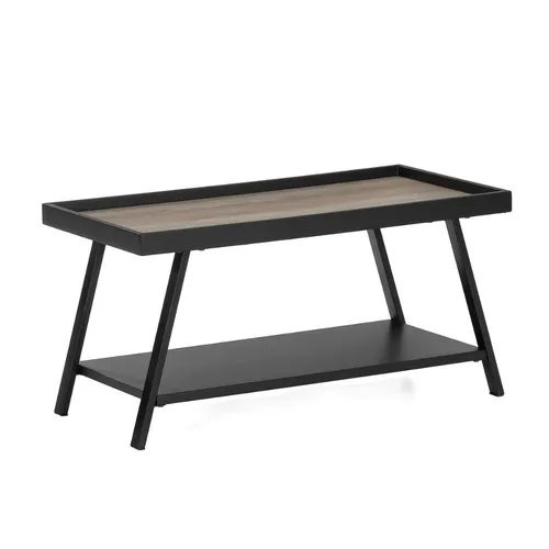 Moderner Couchtisch CUDA 80cm - Altholz-Look mit Stauraum - Tische & Stehtische: Moderner Couchtisch im Altholz-Look mit schwarzem Metallgestell und praktischem Stauraum, ideal für jedes Wohnzimmer.