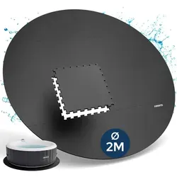 Arebos Whirlpool Bodenschutzmatte Ø 200 cm – Rutschfeste EVA Puzzlematte für Outdoor Spa - Die AREBOS Bodenschutzmatte bietet sicheren Schutz für Spa- und Whirlpool-Bereiche. Mit rutschfester, wasserabweisender Oberfläche und einfachem Puzzle-System ist sie ideal für den Garten und sorgt für Komfort und Stabilität.