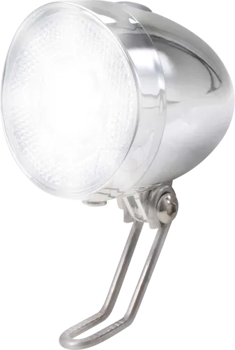 BIKE 40027 - Retro LED-Batterie-Frontlicht 30 Lux - Beleuchtung mit integriertem Reflektor, Standlicht und 2 Helligkeitsstufen. Ideal für sicheres Fahren bei Dunkelheit, schützt dank IPX4 vor Spritzwasser.
