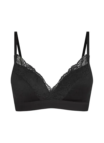 Hunkemöller Vorgeformter BH ohne Bügel Sophie - Caviar - 80C - Eleganter, gepolsterter BH ohne Bügel für hohen Tragekomfort. Die wunderschönen Spitzenkörbchen verleihen eine feminine Note. Ideal für jeden Anlass und kombinierbar mit passendem Slip für ein komplettes Set.