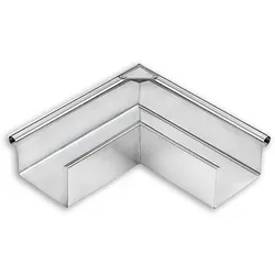 Grömo Außeneck 90° Rinnenwinkel - Kastenform aus Zink - Sonstige Elektroinstallationsartikel, witterungsbeständig und in verschiedenen Größen erhältlich, ideal für eine zuverlässige Dachentwässerung.